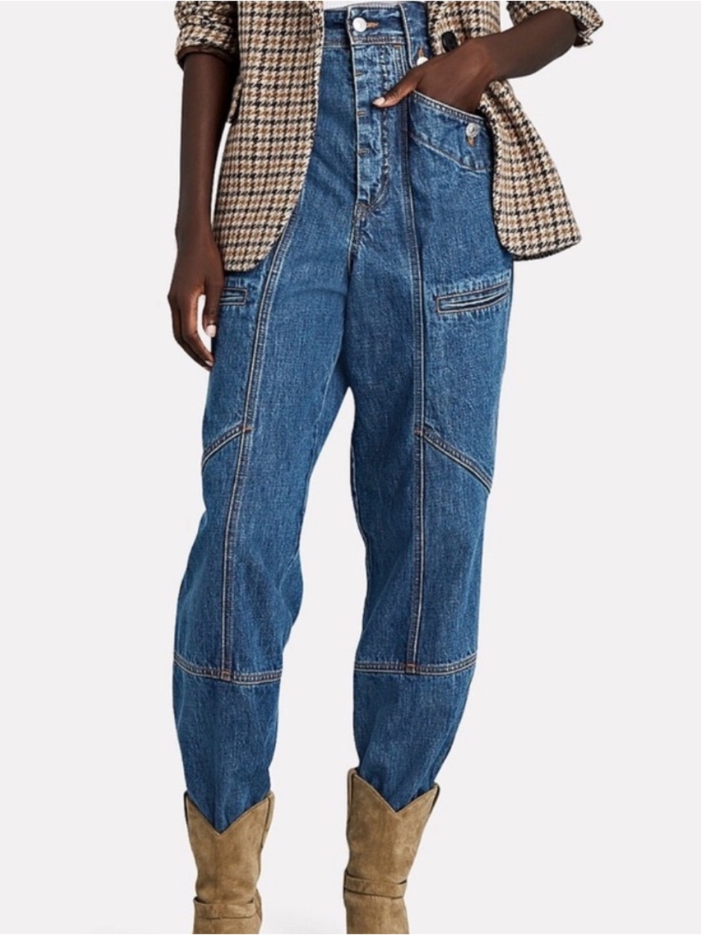 Isabel Marant Étoile Neko Denim Tapered Trousers Size 34 / XS US 2 - Picture 2 of 14